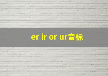 er ir or ur音标